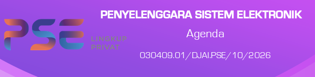 Tanda terdaftar PSE Lingkup Privat: Agenda, 030409.01/DJAI.PSE/10/2026